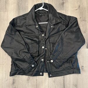 Forever 21 faux leather jacket with silver button detailing